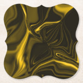 Gelbe oder goldene Kurven auf einem braunen Bild Untersetzer (Vorderseite)