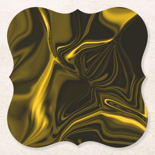 Gelbe oder goldene Kurven auf einem braunen Bild Untersetzer (Vorderseite)