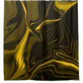 Gelbe oder goldene Kurven in braunem Bild Duschvorhang (Vorderseite)