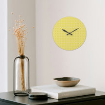 Gelbe Oktaeder-Muster-Wanduhr
