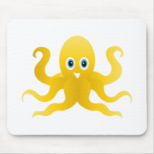 Gelbe Oktopie Mousepad