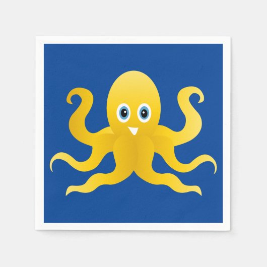Gelbe Oktopie Serviette (Vorderseite)