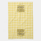 Gelbe Oma-Mahlzeiten werden zu Erinnerungen Geschirrtuch (Vertikal)