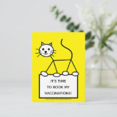 Gelbe Operation Katze Impfung Erinnerung Postkarte (Stehend Vorderseite)