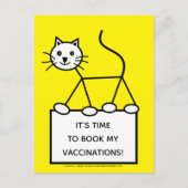 Gelbe Operation Katze Impfung Erinnerung Postkarte (Vorderseite)