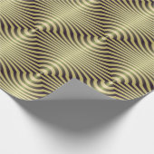 Gelbe optische Illusionsstreifen Geschenkpapier (Ecke)