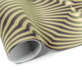 Gelbe optische Illusionsstreifen Geschenkpapier (Rolleneckpunkt)