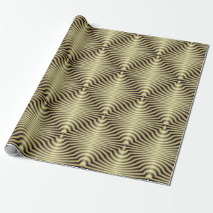 Gelbe optische Täuschungsstreifen Geschenkpapier