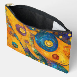 GELBE ORANGE BLAU LILA ABSTRAKTE FORMEN ZUBEHÖRTASCHE