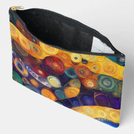GELBE ORANGE BLAU LILA ABSTRAKTE FORMEN ZUBEHÖRTASCHE