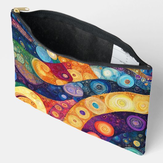 GELBE ORANGE BLAU LILA ABSTRAKTE FORMEN ZUBEHÖRTASCHE (Offen)