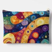 GELBE ORANGE BLAU LILA ABSTRAKTE FORMEN ZUBEHÖRTASCHE (Rückseite)