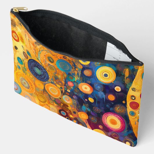 GELBE ORANGE BLAU LILA ABSTRAKTE FORMEN ZUBEHÖRTASCHE (Offen)