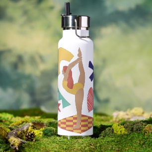 Gelbe Orange Blaue Geschäftswasserflasche Trinkflasche
