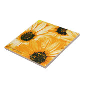 Gelbe/orange Gänseblümchen - Keramik-Fliese Fliese (Seite)