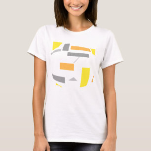 Gelbe Orange Graue Ovale Geometrische Formen Abstr T-Shirt