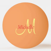 Gelbe Orange Monogram, erste moderne Vorlage Tischtennisball (Vorderseite)