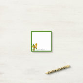 Gelbe Orange Orchideenblume Post-It Notes Klebezettel (Auf Schreibtisch)