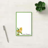 Gelbe Orange Orchideenblume Post-It Notes Klebezettel (Büro)