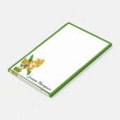 Gelbe Orange Orchideenblume Post-It Notes Klebezettel (angewinkelt)