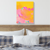 Gelbe Orange Pink Bright Farbige Abstrakte Kunst Leinwanddruck (Insitu (Schlafzimmer))