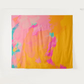Gelbe Orange Pink Bright Farbige Abstrakte Kunst Wandteppich (Vorderseite (Horizontal))