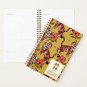 Gelbe Orange Tiger Floral Big Cat Personalisiert Planer (Anzeige)