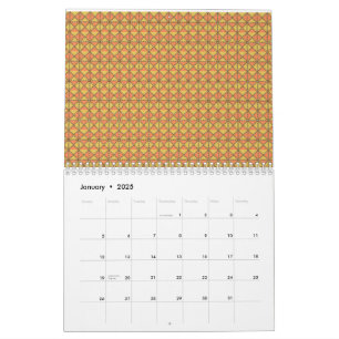 Gelbe, orange und braune Bogen von Geschenkpapier Kalender