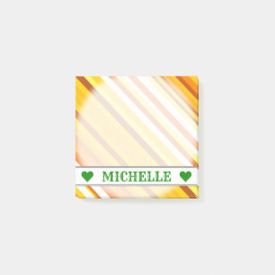 Gelbe, orange und weiße,  Streifen Post-it Klebezettel