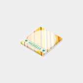 Gelbe, orange und weiße,  Streifen Post-it Klebezettel (angewinkelt)