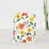 Gelbe orangefarbene Blumen denken an Sie Karte (Rückseite)