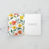 Gelbe orangefarbene Blumen denken an Sie Karte (Innenseite)