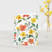 Gelbe orangefarbene Blumen denken an Sie Karte (Gelbe Blume)