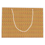 Gelbe, orangefarbene und braune Packpapiere Große Geschenktüte (Rückseite)