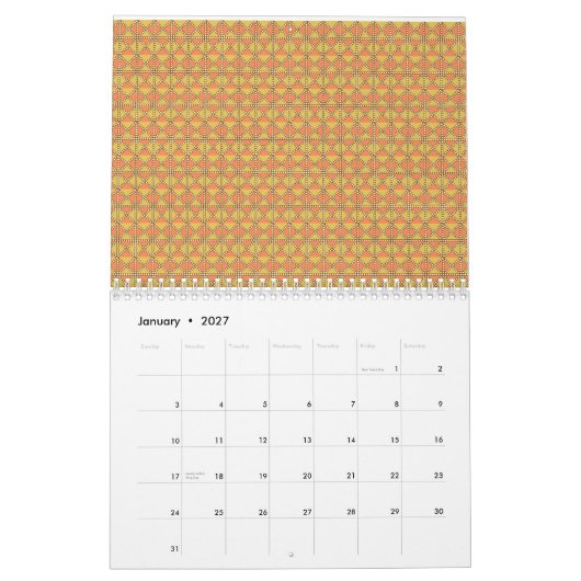 Gelbe, orangefarbene und braune Packpapiere Kalender (Jan 2027)