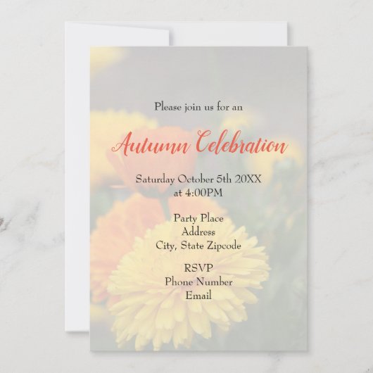 Gelbe Orangen Einladung (Vorderseite)