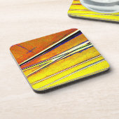 Gelbe Orangenbahn Getränkeuntersetzer (Linke Seite)