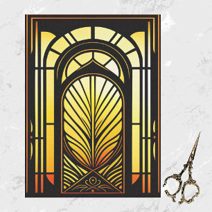 Gelbe Orangenblende aus Hartglas Große Seidenpapier