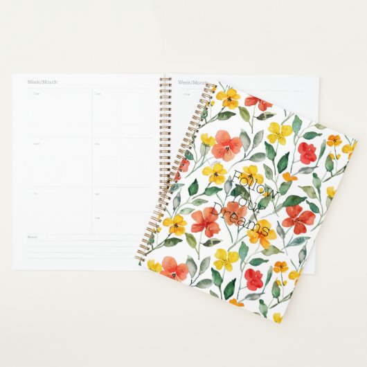 Gelbe Orangenblumen Planer (Anzeige)