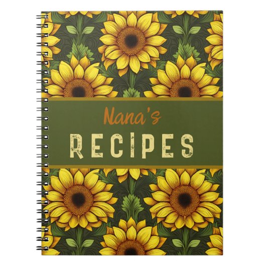 Gelbe Orangenblüte mit Grün und Braun Notizblock (Vorderseite)