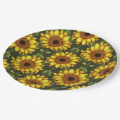 Gelbe Orangenblüte mit Grün und Braun Pappteller (Schrägansicht)