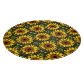 Gelbe Orangenblüte mit Grün und Braun Schneidebrett (Ecke)