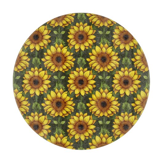 Gelbe Orangenblüte mit Grün und Braun Schneidebrett (Vorderseite)