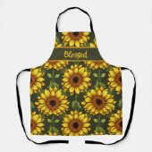 Gelbe Orangenblüte mit Grün und Braun Schürze (Vorderseite)