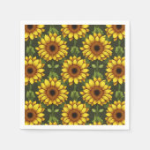 Gelbe Orangenblüte mit Grün und Braun Serviette (Vorderseite)