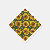 Gelbe Orangenblüte mit Grün und Braun Serviette (Ecke)