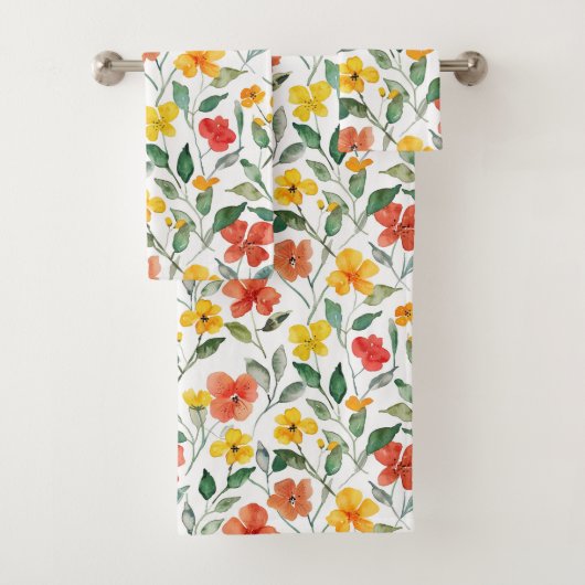 Gelbe Orangenblüten Badhandtuch Set (Insitu)