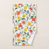 Gelbe Orangenblüten Badhandtuch Set (Handtuch)