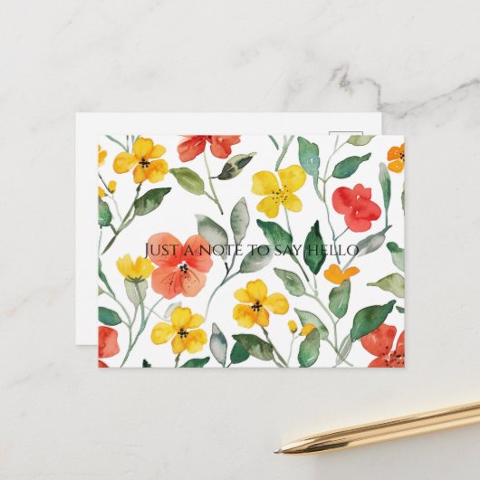 Gelbe Orangenblüten Postkarte (Vorderseite/Rückseite Beispiel)