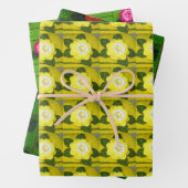 Gelbe Orangenblütenblätter Kunsthandwerk-Crochet P Geschenkpapier Set (Beispiel)